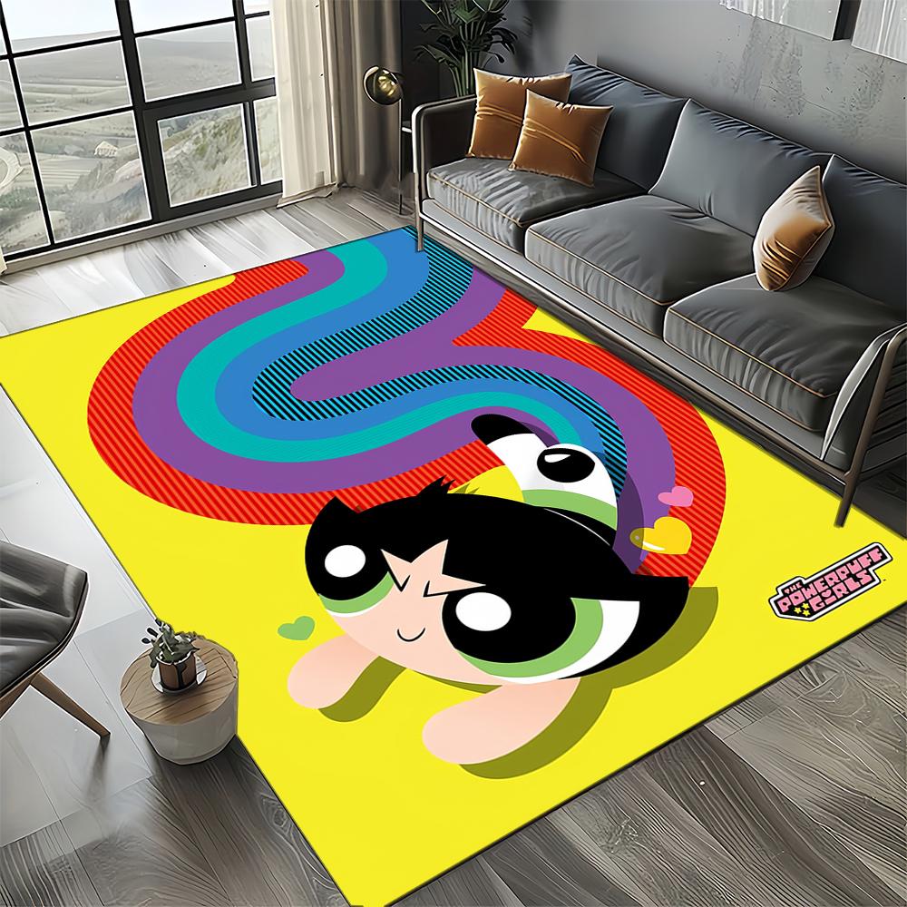 27 Style New Kawaii P-Powerpuff Girl Cartoon Carpet Rug for Living Room Bedroom Home Sofa Decoration,Kid Play Non-slip Floor Mat