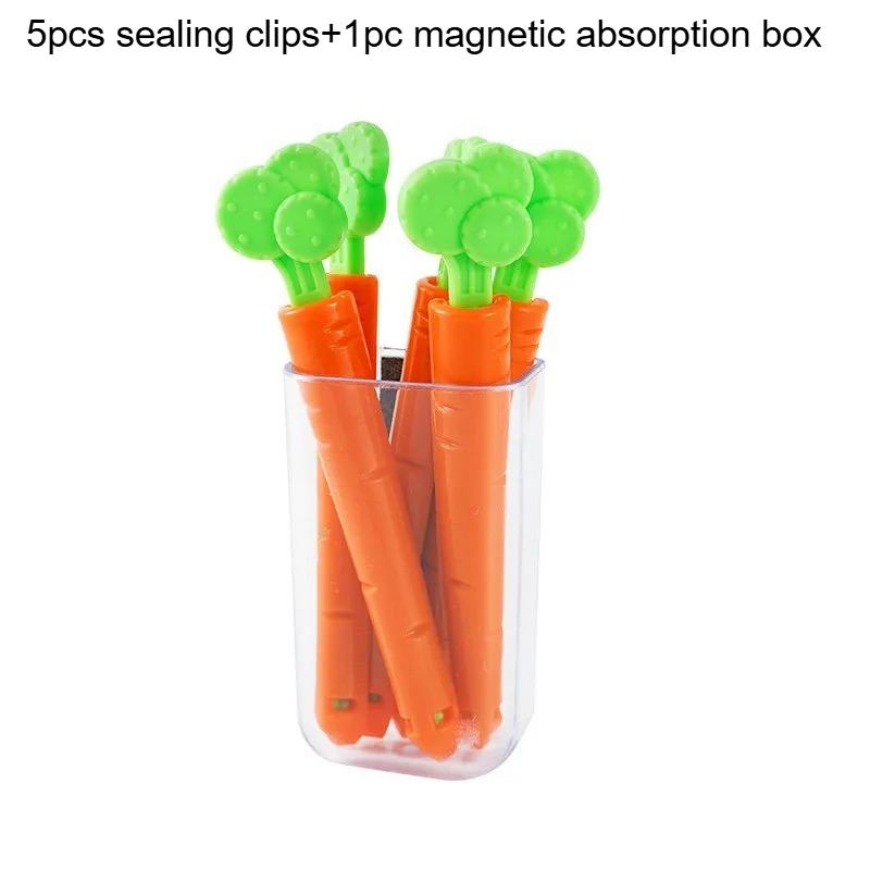 

5pcs Carrot Sealing Clip Creative Kitchen Food Freshness Sealing Clip Snack Sealing Storage Moisture Resistant