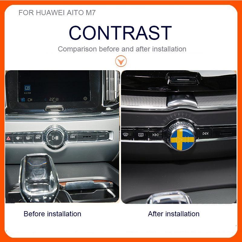 For Volvo Central Control Playback Button Stickers S60 S90 XC40 XC60 XC90 V60 V90 C40 Interior Car Sticker Decoration