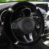 Car Steering Wheel Cover Short Plush Without Inner Ring Long Diamond Inlaid Elastic Band Handle Cover Warm Steering Wheel Cover