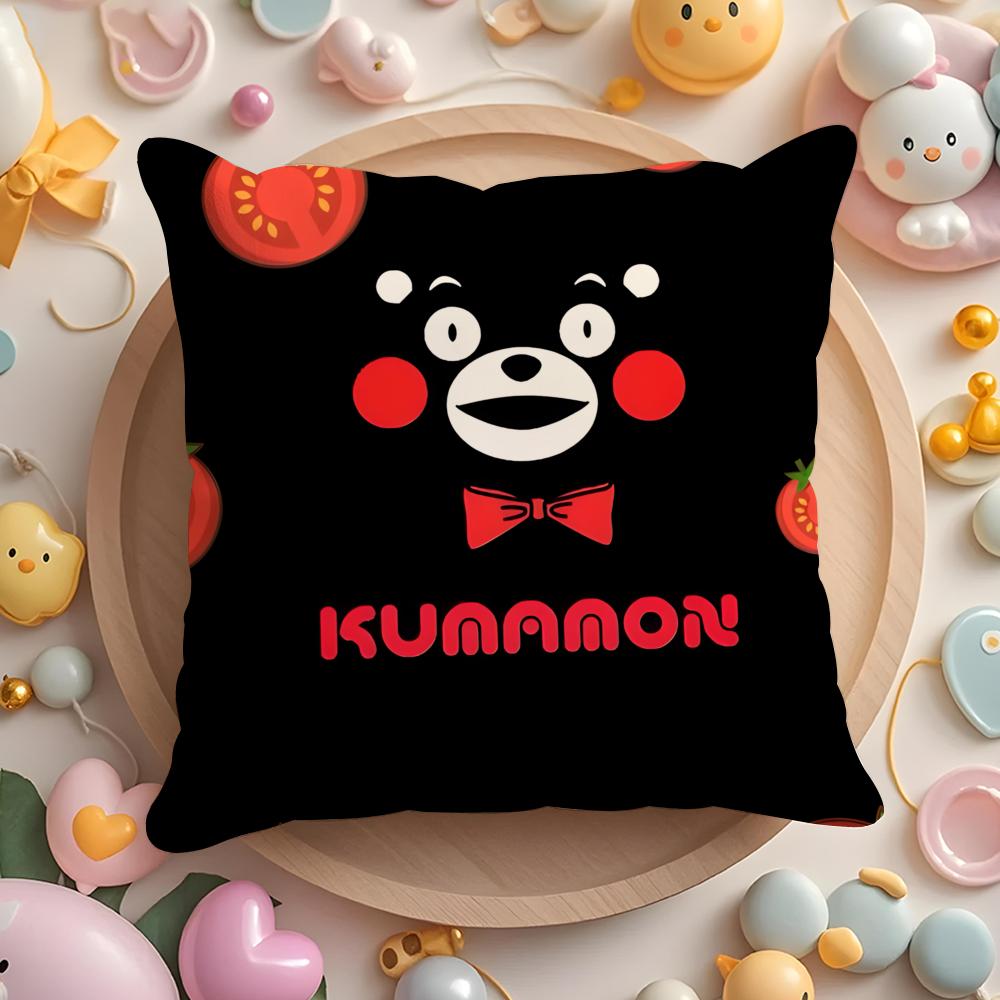 Cute K-kumamonS Cushion Cover Home & Car Multi-Scene Pillow Cover - Reversible, Soft & Durable for Daily Use
