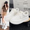 Little White Shoes Women's Autumn 2025 New Thick Baseplate Shoes Versatile Small Inner Height Increase Casual Sports Muffin Shoes