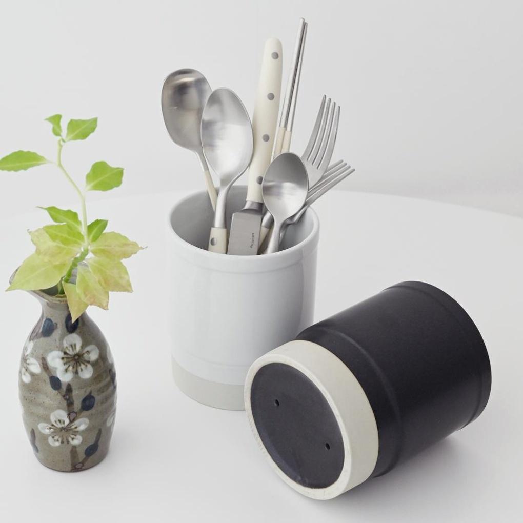 Toran Ceramic Draining Spoon Holder Cutlery Cooking Utensil Spoon Organizer Holder