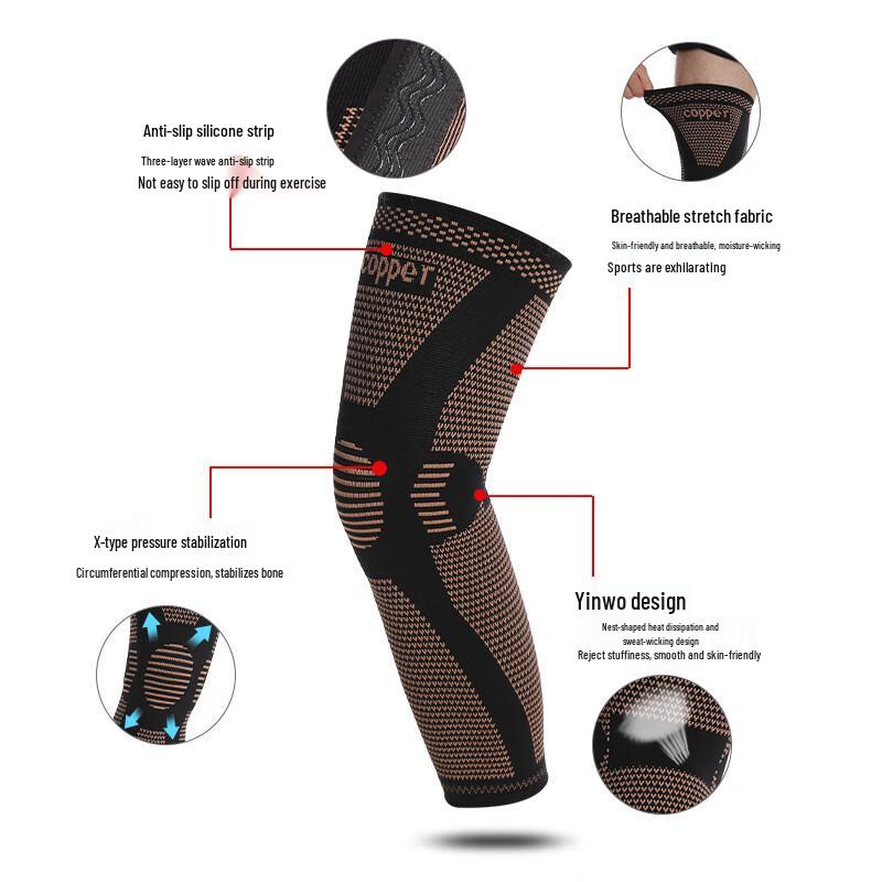 Powerful Peak Long Thermal Knee Support with Silicone Anti-Slip