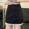 Women's High Waist A-Line Mini Skirt Polka Dot Blazer Style Pencil Skirt Casual