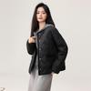 2025 Women's Short Round Neck Rhombus Lightweight Down Jacket
