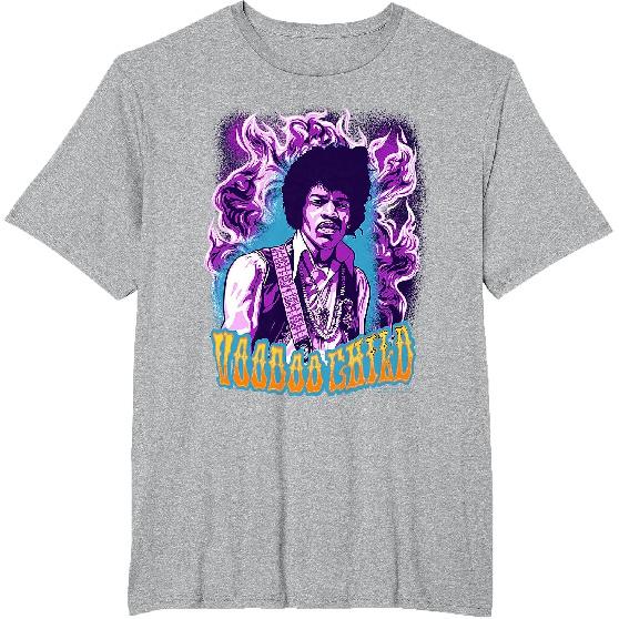 Jimi Hendrix Voodoo Child Psychedelic Purple Flames Band T-Shirt