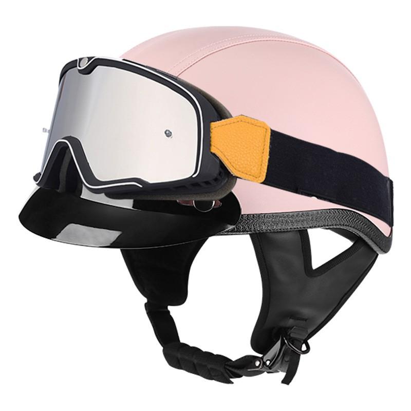 3C Certified Retro Half Helmet Scooter Motorcycle Riders Unisex All Season ABS Safety With Visor Options