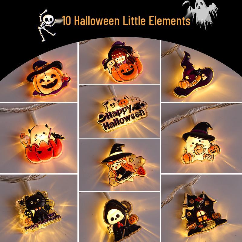 Halloween String Lights: Pumpkin & Ghost Decor for Bar, Kindergarten, or KTV