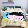 Powerpuff Girls Blossom Bubbles Buttercup Character Pattern Bedding Home Decoration Festival Gift (1 * duvet cover + 2 * pillowcase, without core)