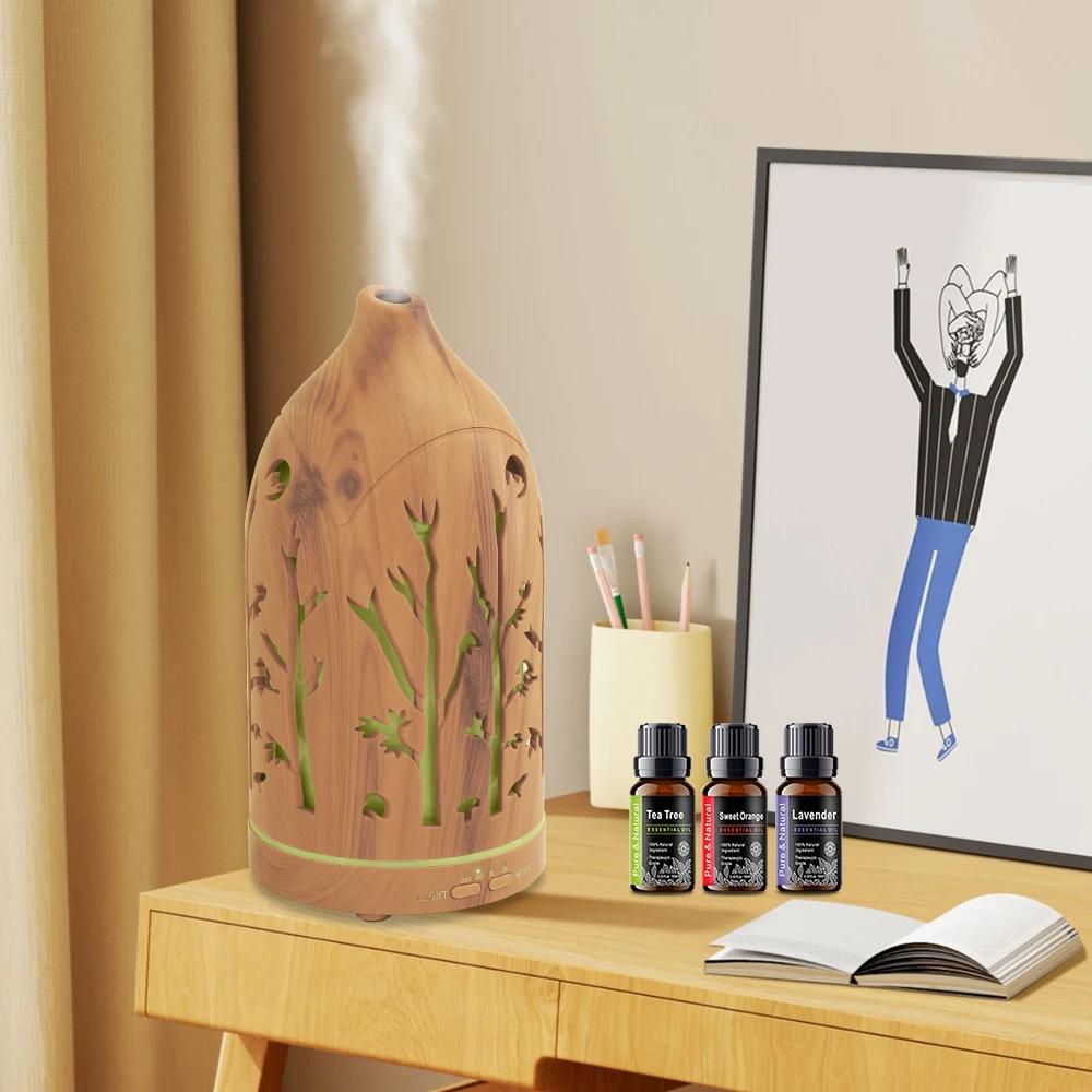 

Hollow-Out Aromatherapy Diffuser 7 LED Mood Lights, 3 Premium Oils, Silent & Safe Operation 200ml