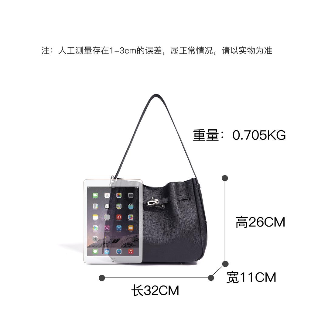 Bucket bag, early spring leather commuter bag, Kelly bag, mother bag, retro shoulder oblique span bag, leisure bag.