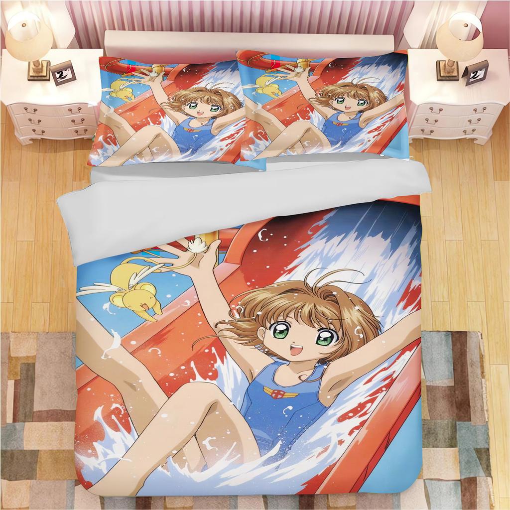 Cardcaptor Sakura Anime Printed Pillowcase Set for Adults and Children Duvet Cover Comforter Home Fashion Boys Girls 3D Bedding