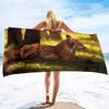 Cute Fox Beach Towel Wild Animal Bath Towels Bathroom Sport Bar Towel for Adult Kids Microfiber Shower Quick Dry Swimming Cover