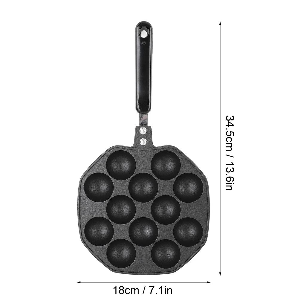 Takoyaki Pfanne 12 Formen Takoyaki Maker Bratpfanne Aluminiumlegierung Antihaft Grillpfanne Kochplatte für Tintenfischbällchen Pfannkuchen