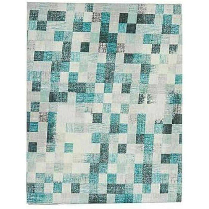 Nappe - Kinvara - Carreaux Turquoise - 140 x 180 cm - Anti-taches - Lavable