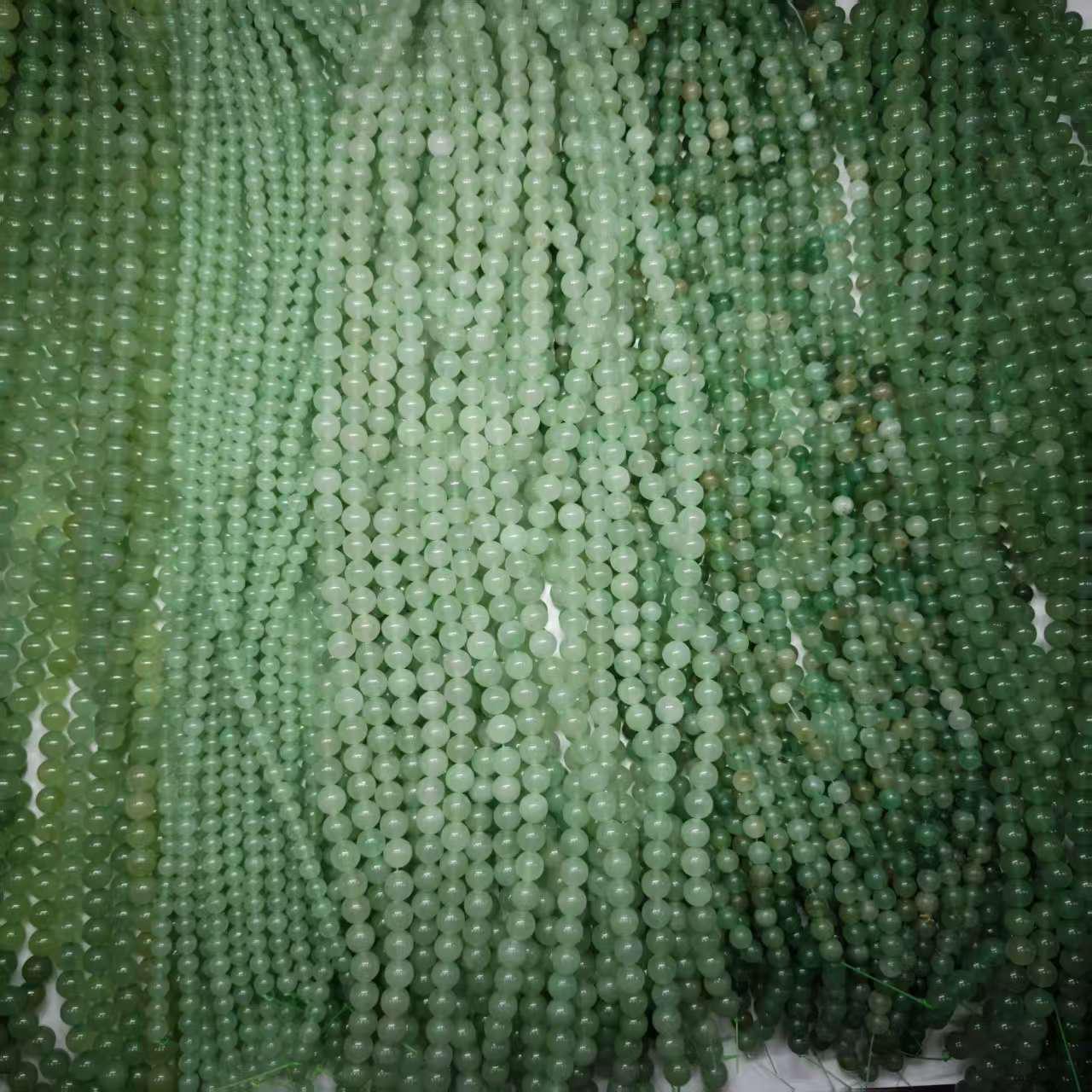Натуральный Зеленый Авантюрин Круглые Бусины 6мм 8мм Однотонные для Рукоделия 6mm Patterned
