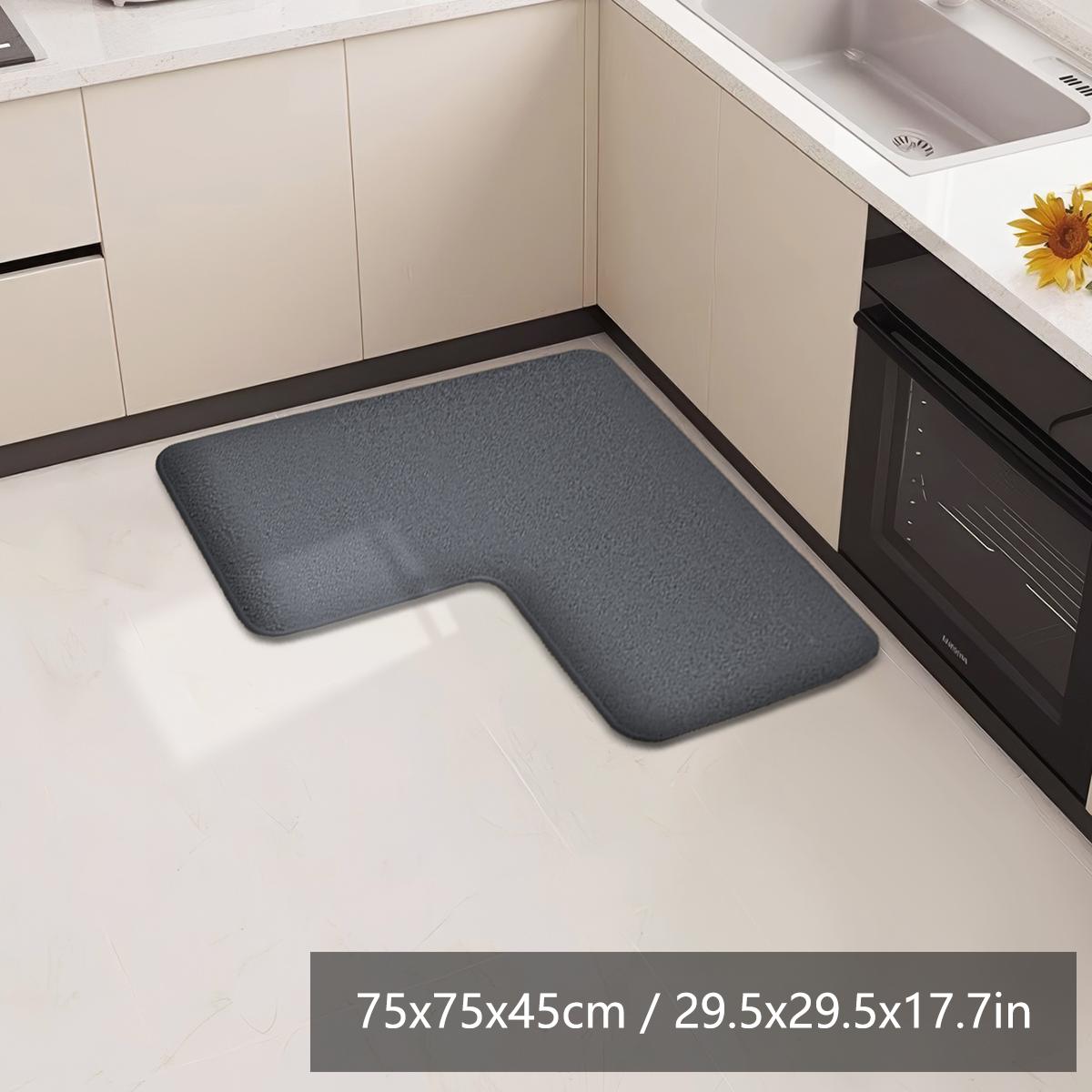 

Однотонный кухонный коврик большого размера, толстый L-образный впитывающий коврик для пола, нескользящий коврик, мягкий противоударный коврик, коврик для ванной