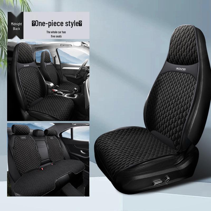 Breathable All-Season Linen Cotton Car Seat Cushion Cover, Universal Fit