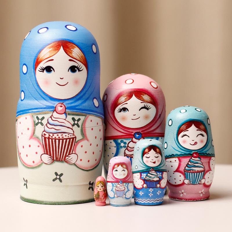 Wooden Painted Russian Nesting Dolls: 5, 7, 10, or 15 Layer Craft Toy & Souvenir