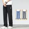 Jeansi de vară ultra-subțiri din lyocell moale pentru bărbați, pantaloni denim drepți largi, design casual