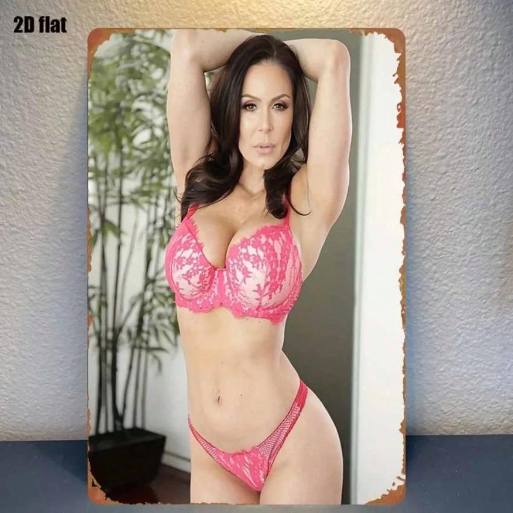 Sexy Pink Lace Lingerie Metal Tin Sign Bedroom Bar Garden Decor