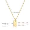 18K Gold Plated Initial Letter Square Pendant Necklace for Women Trendy Stainless Steel Box Chain Necklace Waterproof Jewelry