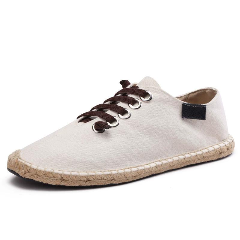 Spring Summer Fisherman Shoes Men Loafers Cool Street Style Flat Non-slip Mens Casual Shoes Cloth Plus Size 45 Beige Black Blue
