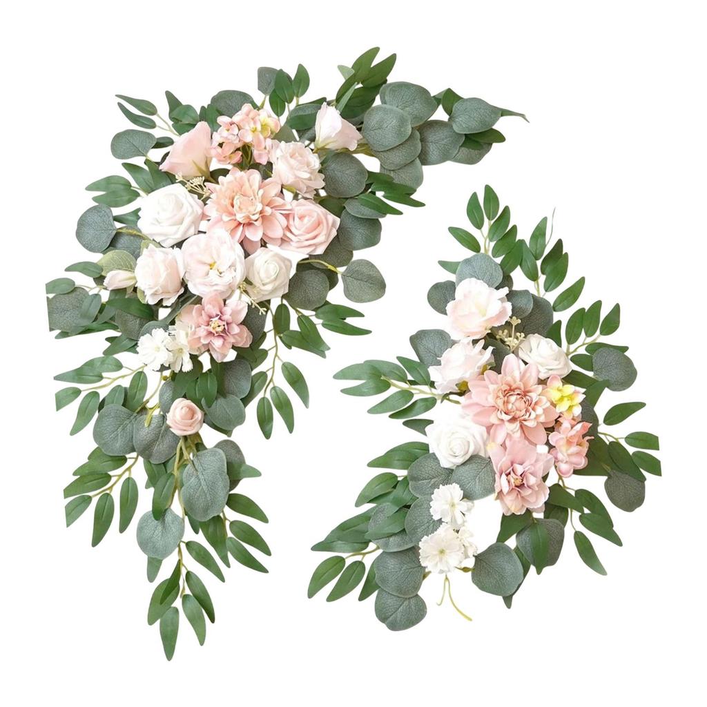 2x Wedding Arch Flowers Decoration Rustic Artificial Floral Swag for Wall Mantel