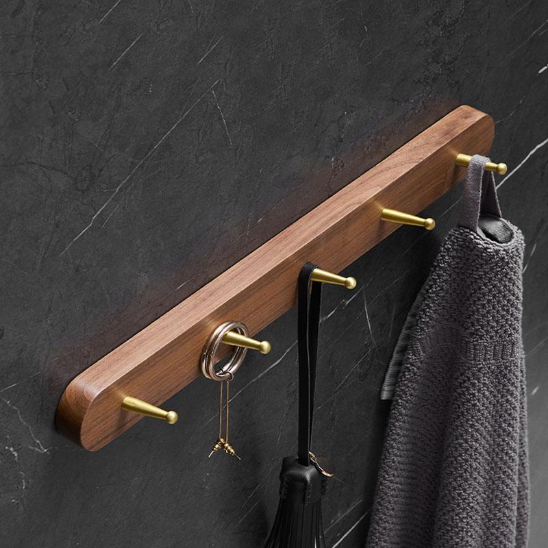 Brushed Gold Bathroom Robe Hook Clothes Hook Wood Aluminum Rack Hanger Towel Hanger Kitchen Hanger Bathroom Accessories