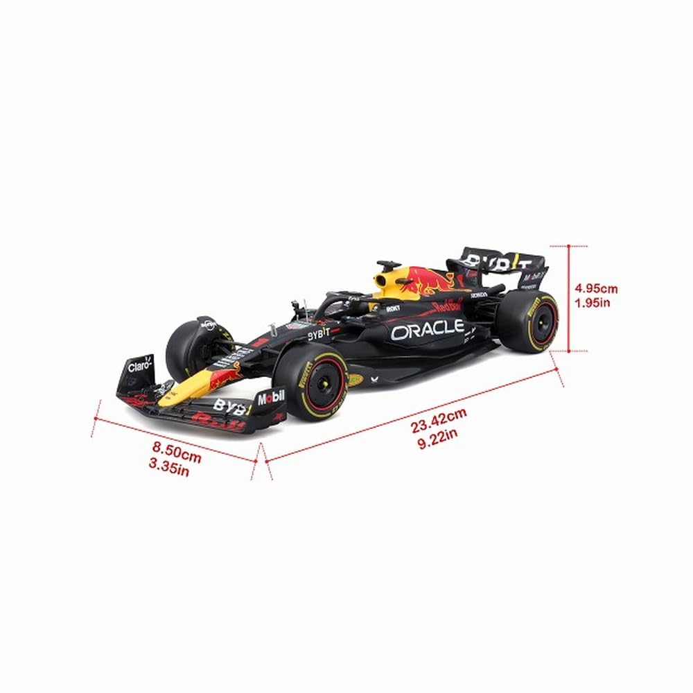 Bburago 1/24 Scale Oracle Red Bull Racing RB19 (2023) No. 1 M. Verstappen Figure (Window Box) - Finished Model (BUR28036V)
