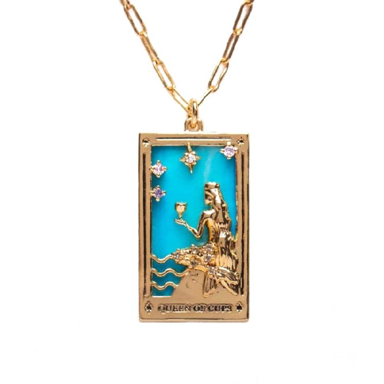 

Stylish Tarot Pendant Necklace Tarot Card Enthusiast Present Fashion Tarot Jewelry Party and Festival Necklace for Daily