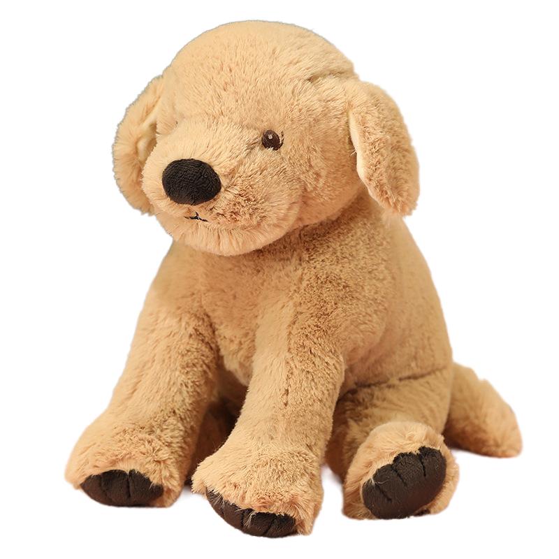 Peluche Cane Labrador Marrone Bambola Imbottita Morbida Lingua Fuori Cucciolo Sorridente Cuscino Compagno per Dormire Regalo