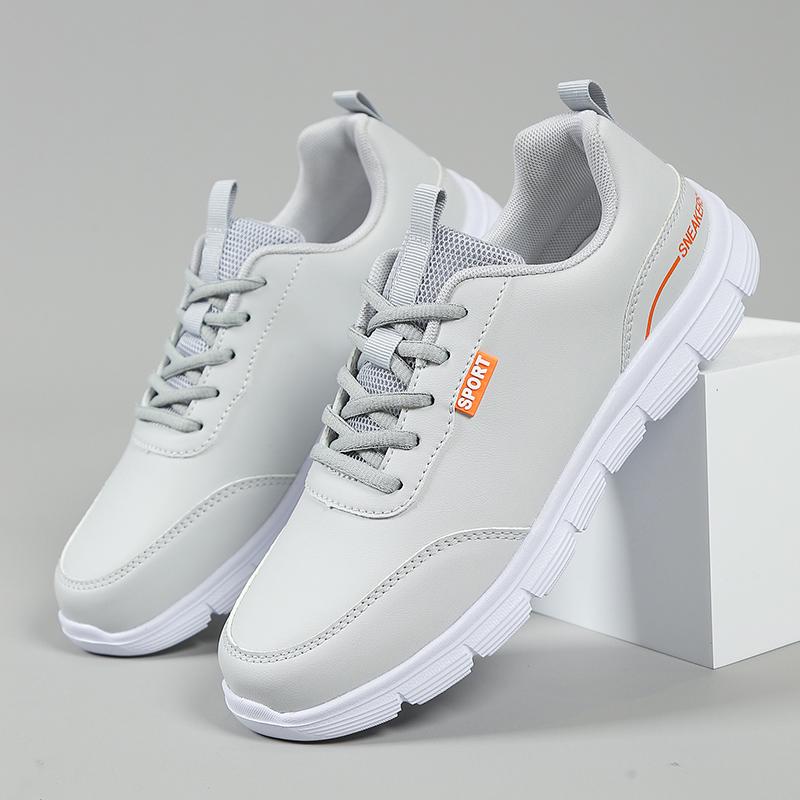 

2025 New Designer Men s Casual Sports Shoes Leather Flat Non-slip Lightweight Loafers Walking Fitness Shoes Large Size Black 39 серый