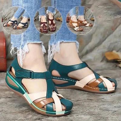 Female Sandals 2025 Summer Women Footwear Cross-tied Platform Beach Waterproo Slip On Rome Slippers Sandals for Women Leather