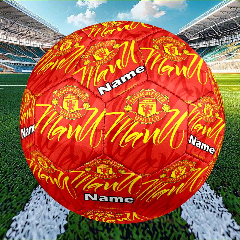 Custom Name Personalized Manchester Football F.C-A Print Size 5 Soccer Ball Training & Match Football, for Team, Kicking, Gift for Football Enthusiast
