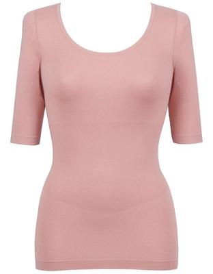 3D Körperstrumpfhose Größe LL zu japanischer Größe Wing/Wacoal Unterhemd, U-Ausschnitt, 5/8 Ärmel, EL3511, Damen, Beige, (entspricht 2L)