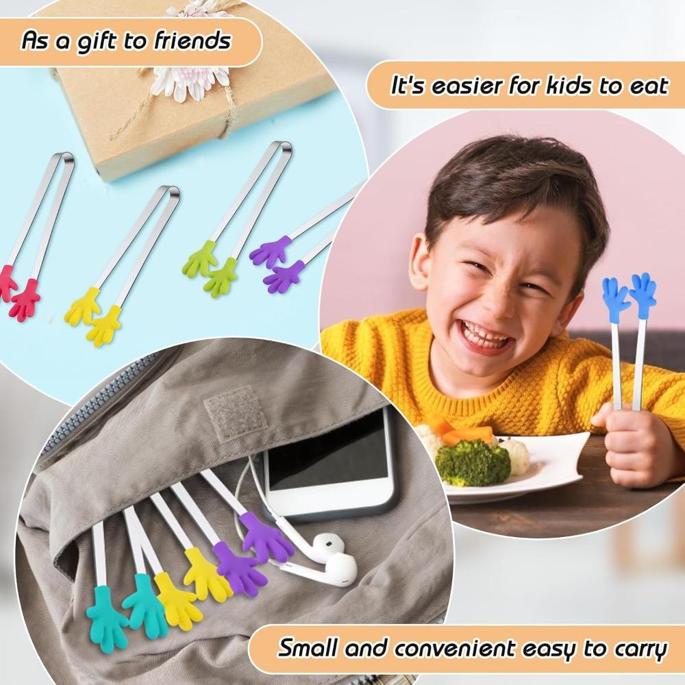 1 STK Små mattang, minitang i rustfritt stål med silikonspisser, for matlaging Grilling BBQ Buffet, 5 tommer