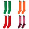 Cute Plush Christmas Socks For Kids Over The Knee Striped Cartoon Toy Socks