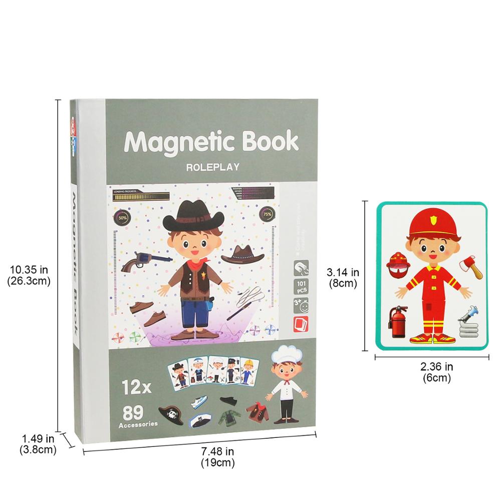 Children Intelligent Magnetic Book Kids Early Education Puzzle Toys Dress Up DIY 3D Puzzles Jigsaw Brain Training Game Gift Toy