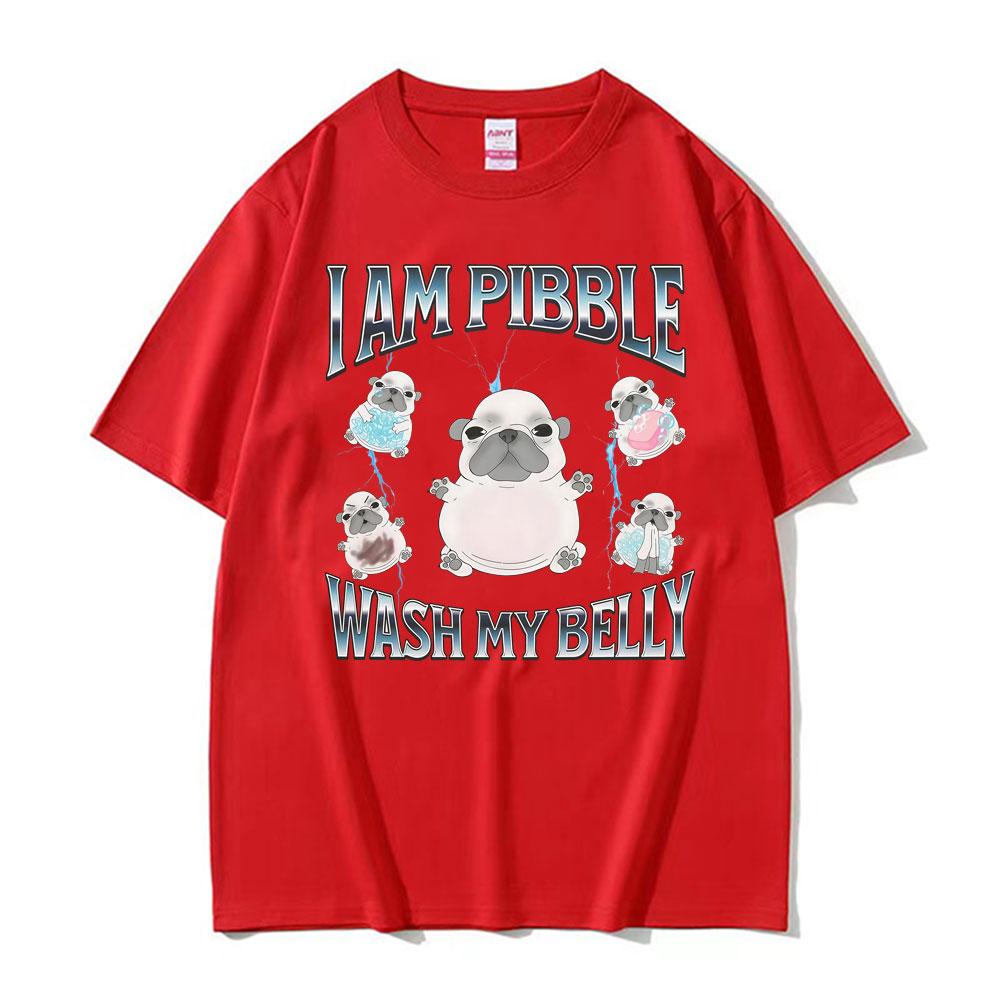Funny Pibble Dog Meme T Shirt Silly Cute French Bulldog Graphic Tshirts Men Women Fashion Summer Oversized Short Sleeve Tshirt S