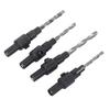 4PCs Countersink Drill Bit Conical Round Valve Rod Wrench Hand Tool Woodworking Accessory