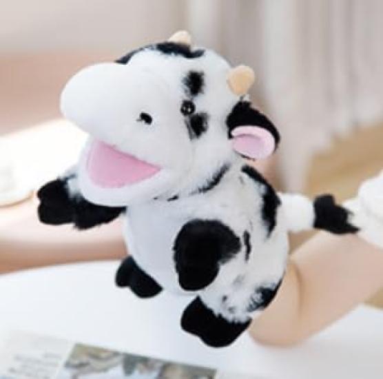 Puppet Muppets Puppet Stuffed Animal Puppet Hand Puppet Finger Puppet Ventriloquism Doll Mouth Movement Cow Animal Living Creature Farm Ranch Zoo