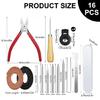 16 Pieces Baseball Glove Relacing Kits Leather Strips Glove Lock Lacing Needle Lacing Tool Glove Care Kits