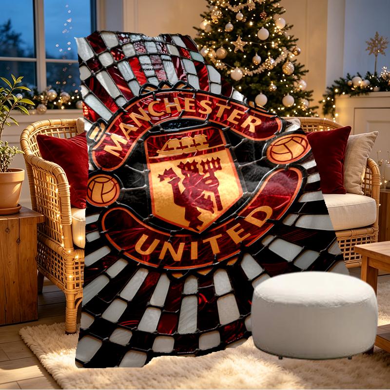 Manchester United F.C Print Blanket - Soft & Comfortable, for Bedroom, Travel, Sofa, Home Decoration - Birthday Christmas Gift for Friend