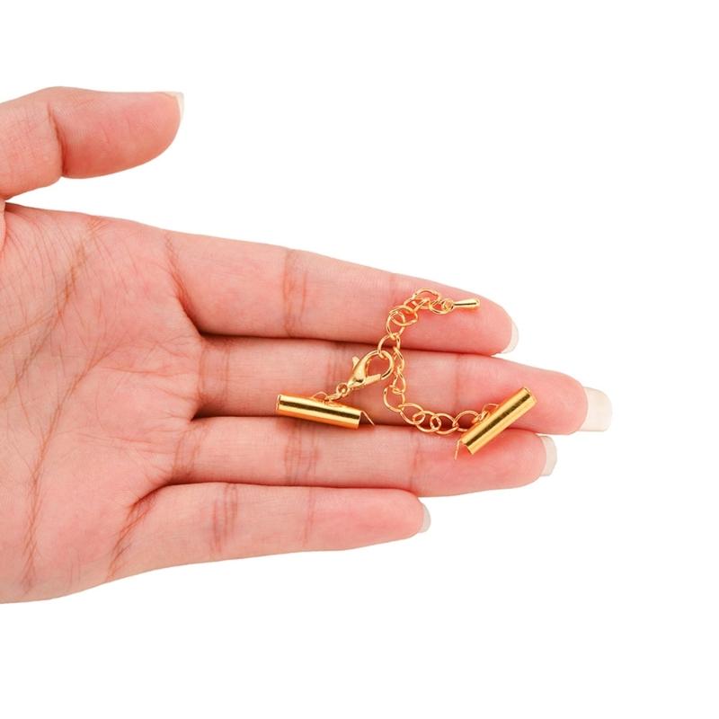 Set of 10 Versatile Connectors Crimp End Caps Extending Chains Jewelry Findings DIY Bracelet Jewelry Making Accessories