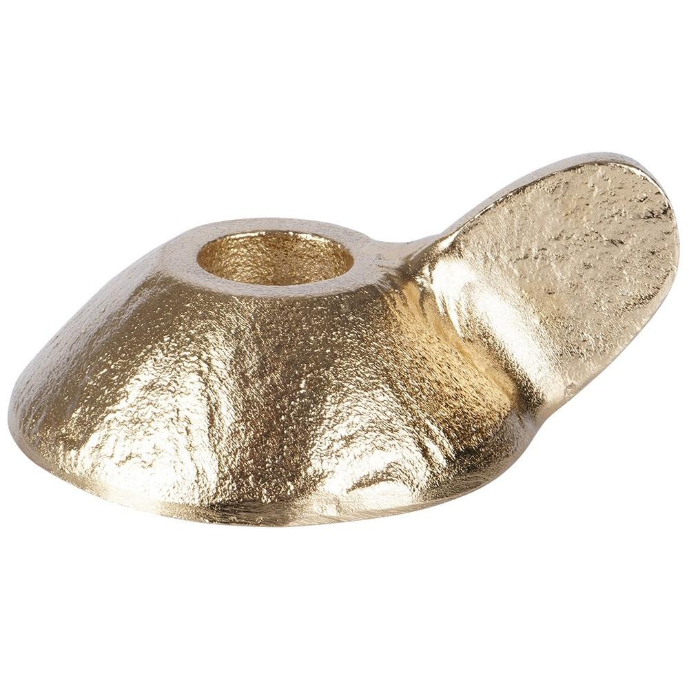 Gold Aluminum Taper Candle Holder with Handle 9x7.5x4cm