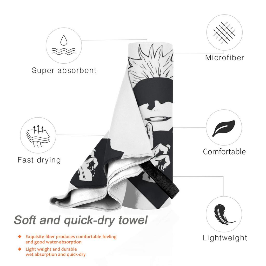 Gojo Manga Kawaii Japanese Anime Beach Towel Soft Microfiber Quick Dry Absorbent Quick Towels For Bath
