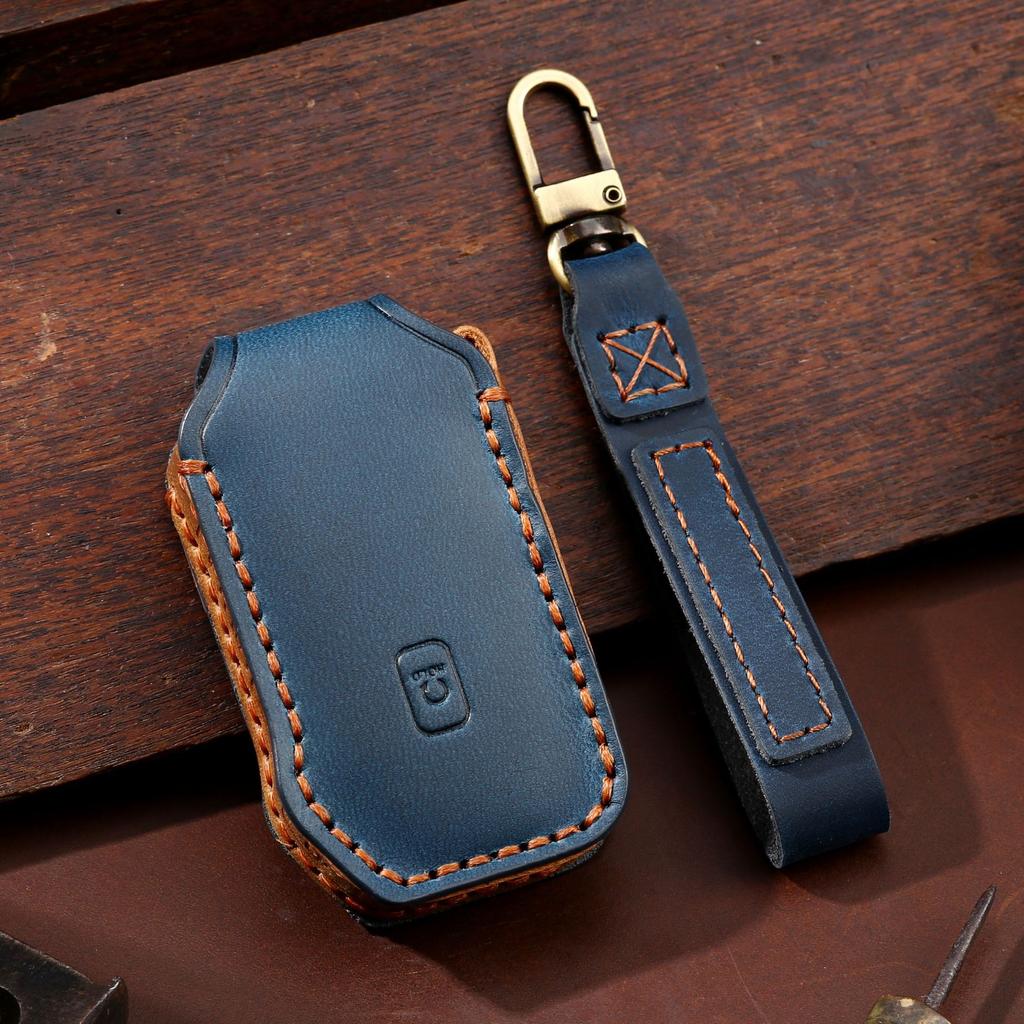 Leather Car Key Case Cover Fob Protector Keychain Auto Accessories for Kia Sorento Seltos K5 Sportage Ceed Cerato Forte Holder