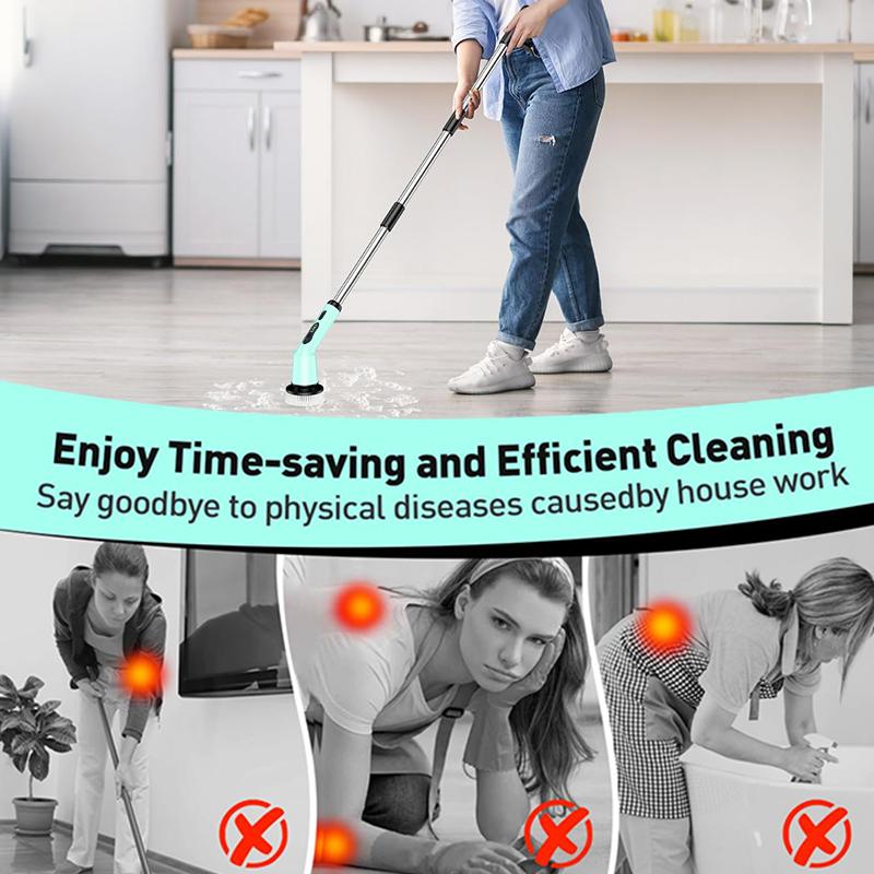 9-in-1 Electric Cleaning Brush Electric Spin Cleaning Scrubber Electric Cleaning Tools Parlour Kitchen Bathroom Cleaning Gadgets